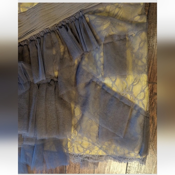 BCBG MaxAzria Runway Sz 2 Tulle Lace Yellow Asymmetric Bodycon Dress Retail $429 - Picture 9 of 16